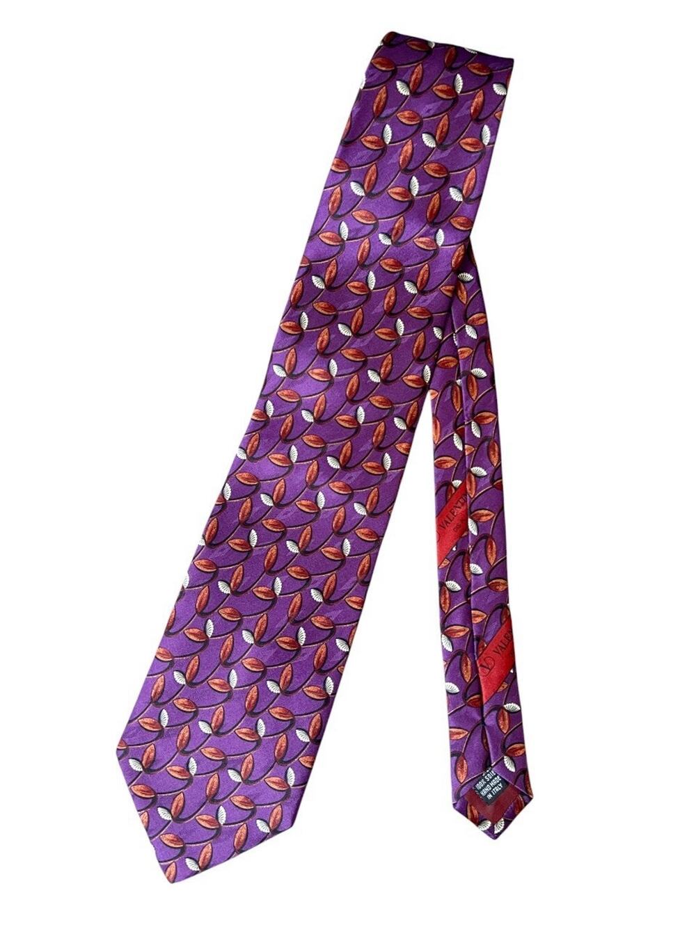 VALENTINO Cravatte 100% Silk Purple Men's Necktie Old Money Designer Italy 57"